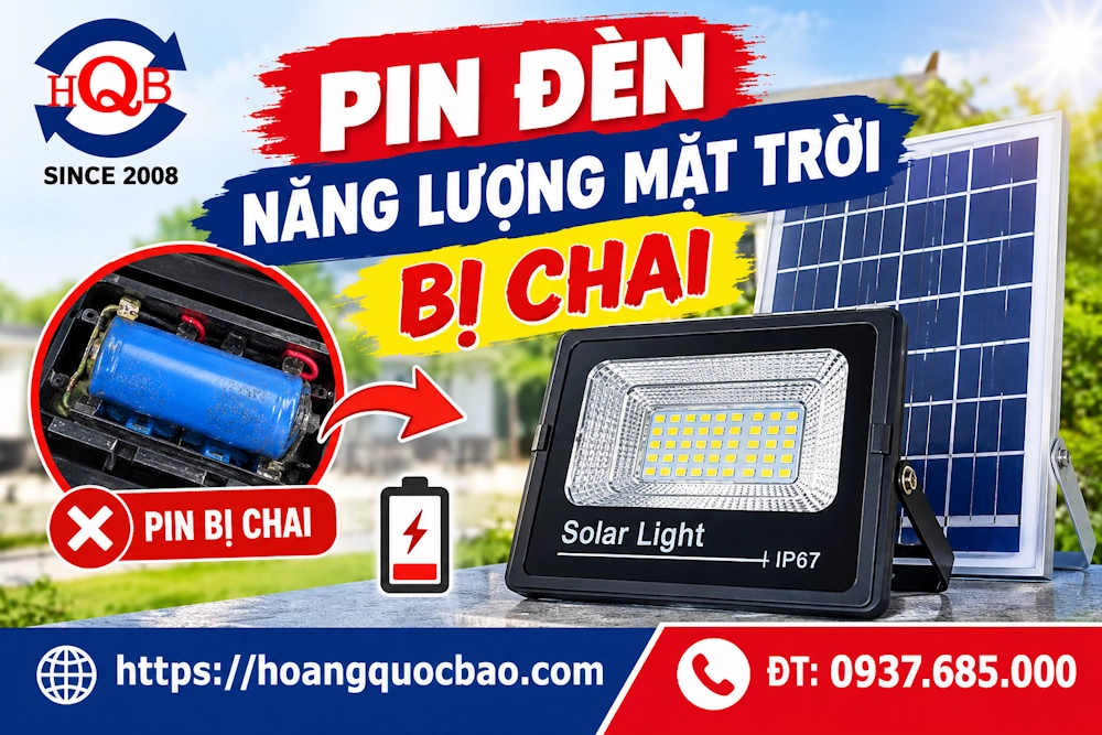 Pin đèn năng lượng mặt trời bị chai